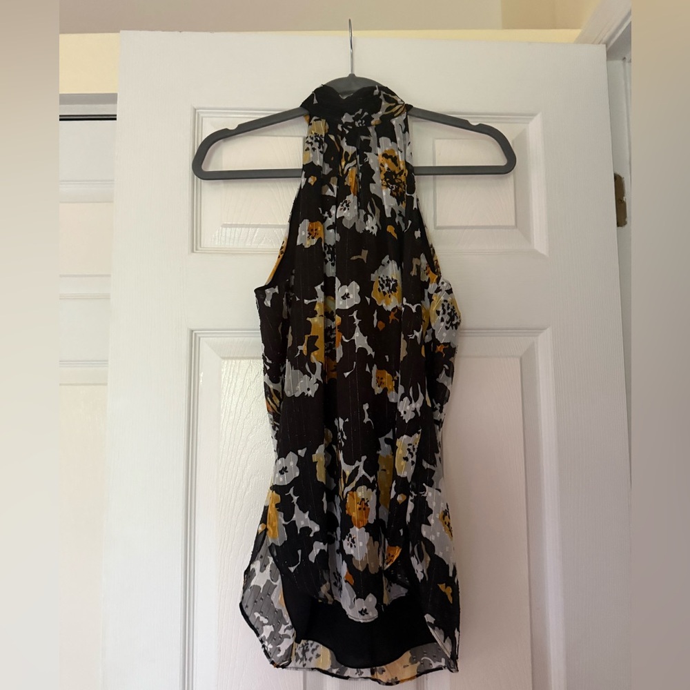 White House Black Market high neck Floral Halter Top